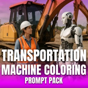 500 Transportation and Machine Coloring Page Prompts copy